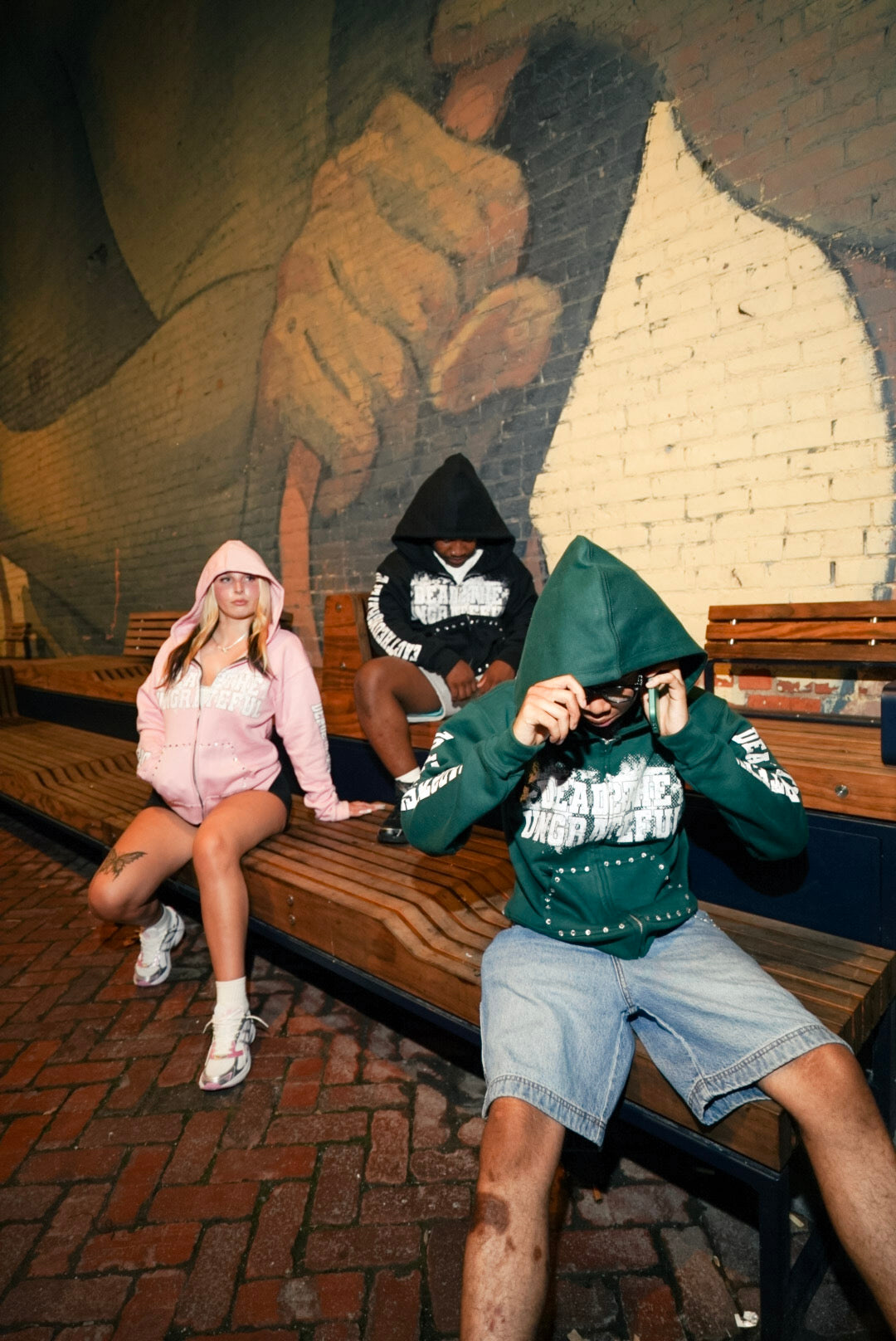 DEAD2THEUNGRATEFUL GREEN + WHITE ZIP-UP