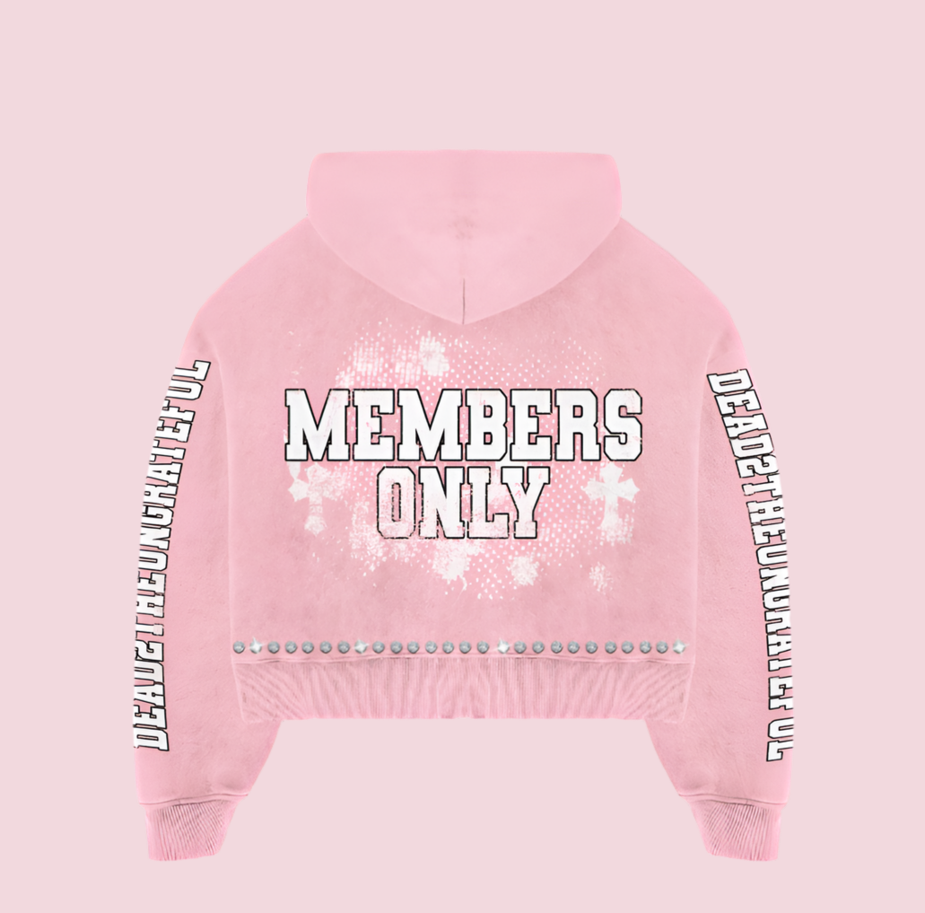 DEAD2THEUNGRATEFUL PINK+WHITE ZIP-UP *LIMITED EDITION*